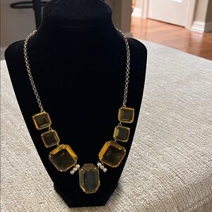 Ann Taylor Gold Necklace with Yellow Accents
